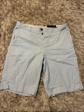 French Connection Light Blue Flat Front Chino Shorts
